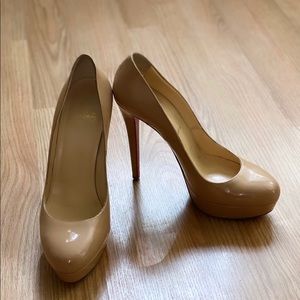 Christian Louboutin Dirditta patent platform nude